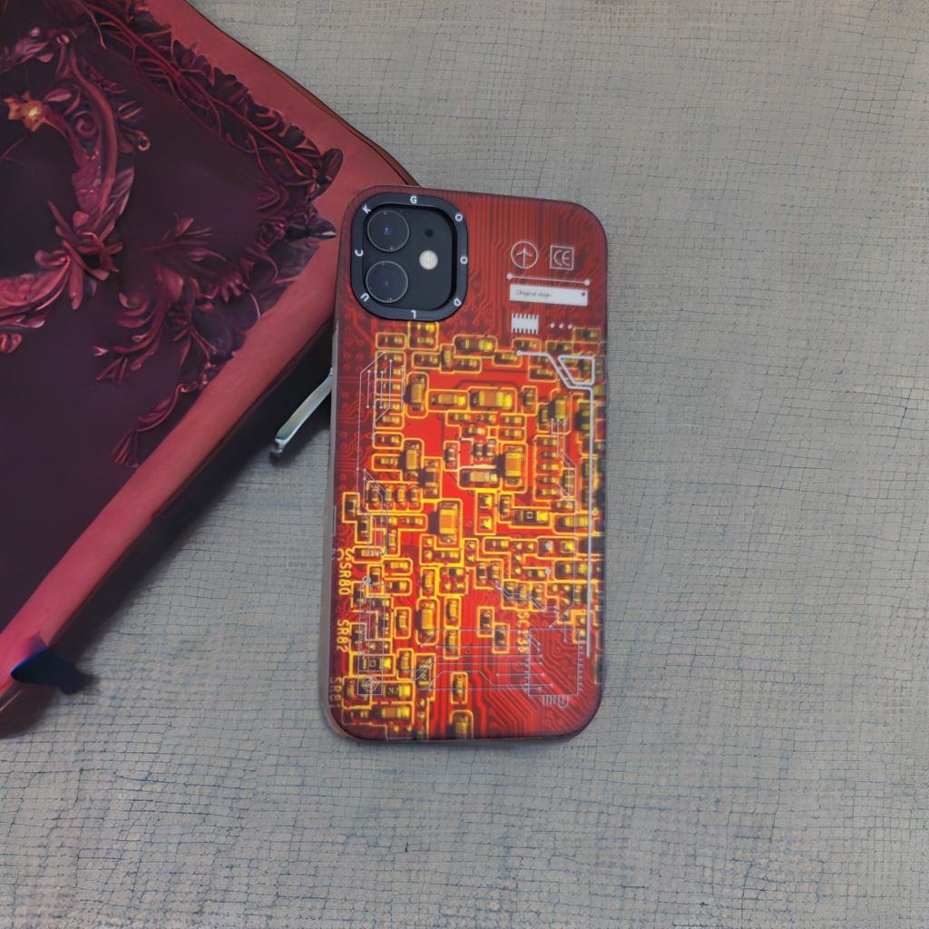 Techno Art AI Future Electric Circuit Retro IMD Chip Digital Mother Board Holographic Cover