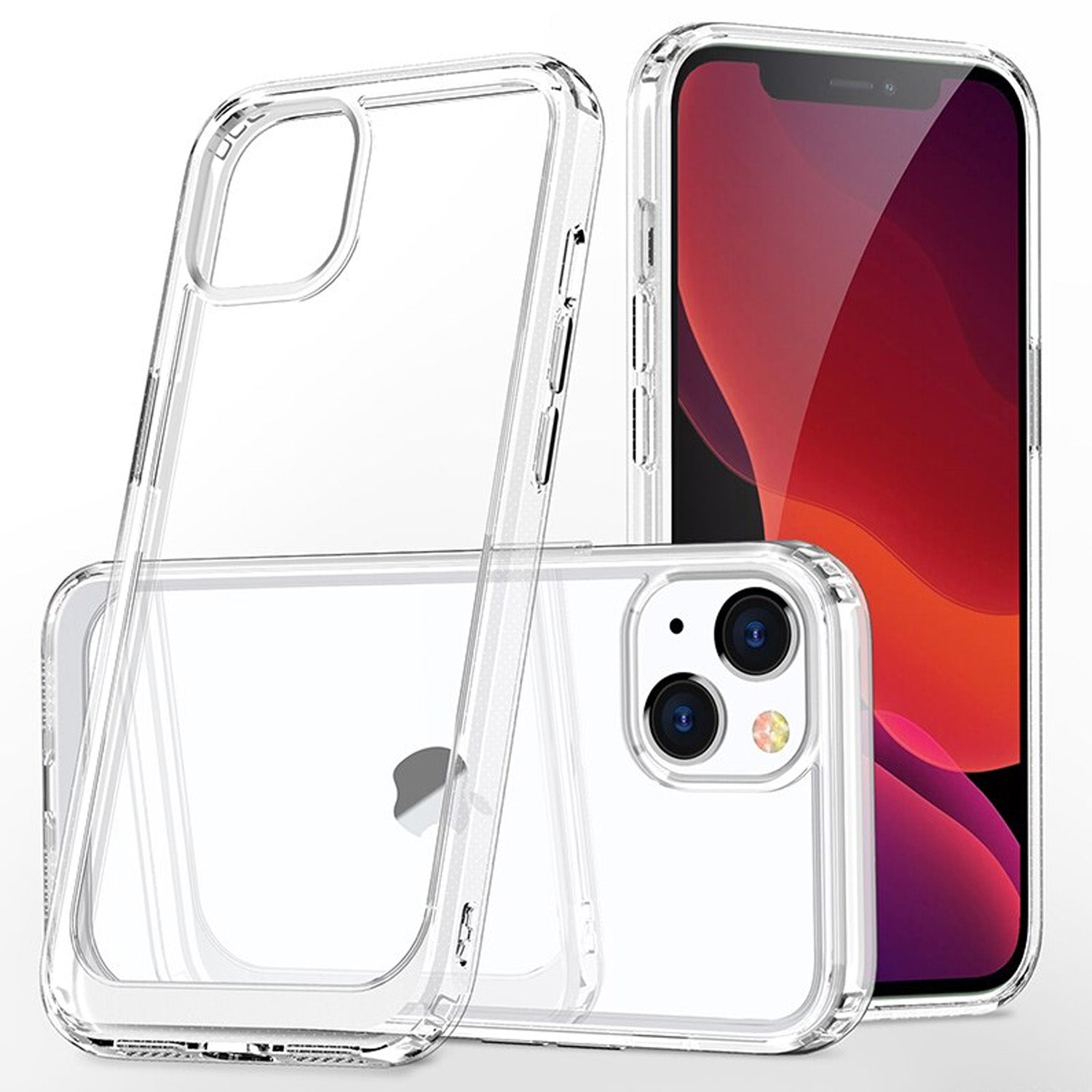 Hard Transparent Clear Strong TPU iPhone Case + Tough Polycarbonate Crystal HD Clear